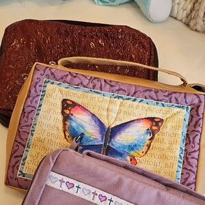Lot Of 3 Zip Around Bible Covers